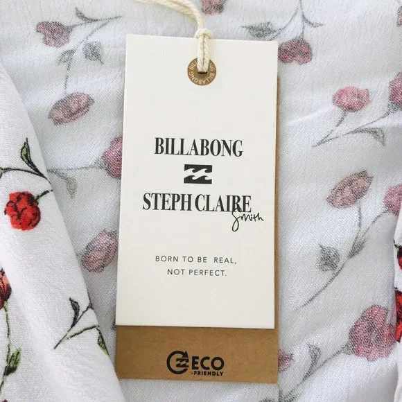 Billabong x Steph Collab NEW Claire Smith Sweet Soul Wrap Top White Size XS - Picture 10 of 11